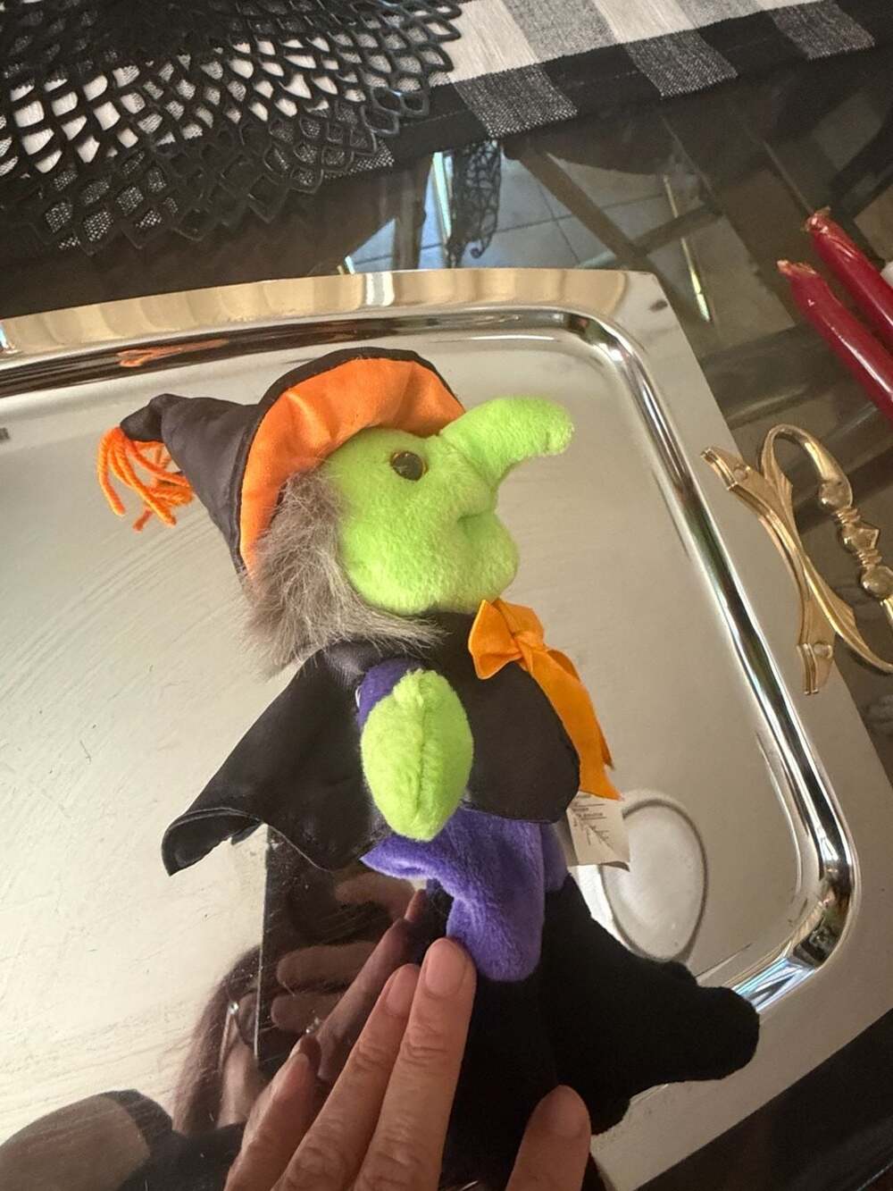 Fiesta Witch Plush Stuffed Animal Halloween Green Purple